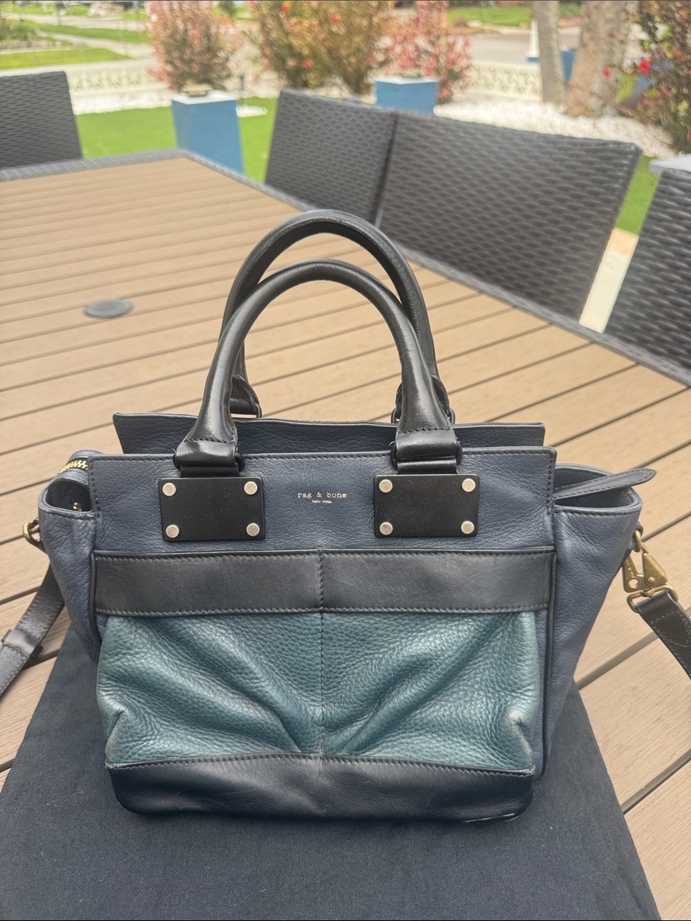 rag & bone  Leather Satchel with Detachable Strap. Made in Italy - Picture 3 of 9